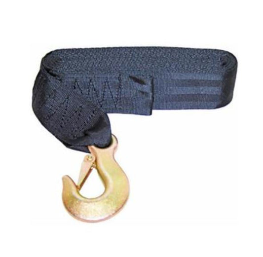 Trailer Winch Webbing Strap & Snap Hook 4.5 Mt