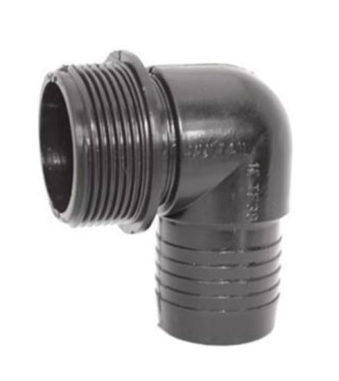 NYLON ELBOW - MALE BSP THREAD / HOSE BARB - 38MM