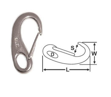 CAST SNAP HOOK - STAINLESS STEEL 100mm