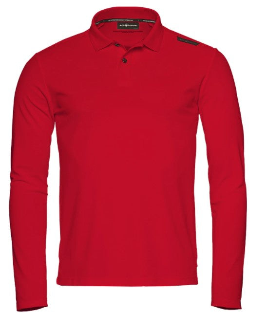 SAIL RACING BOW TECH POLO- LONG SLEEVE - BRIGHT RED