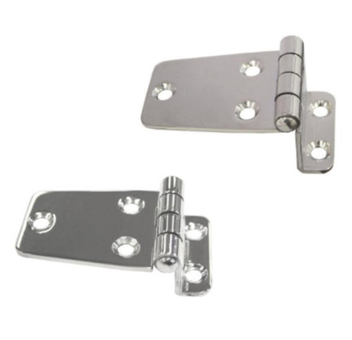 STAINLESS STEEL OFFSET HINGE - STAMPED HALF WIDE (PAIR)75x20mm