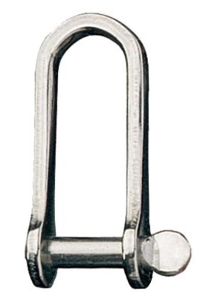 RONSTAN LONG D SHACKLE, Pin 1/4 in: L:43mm,W:14mm