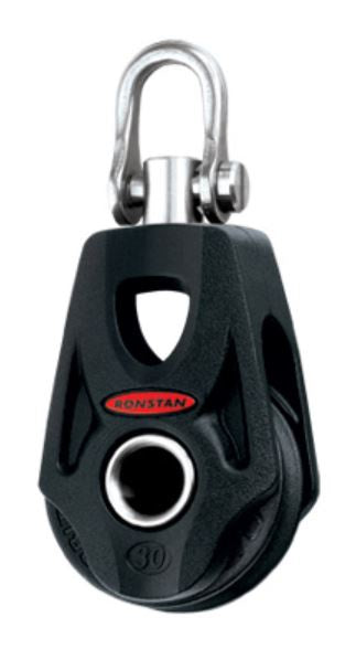 RONSTAN SERIES30 BB SWIVEL SHACKLE HEAD BLOCK WITH BECKET OPTION