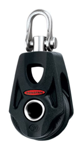RONSTAN SERIES30 BB SWIVEL SAHCKLE HEAD BLOCK WITH BECKET OPTION