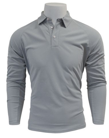 GILL SUNSHIRT - UV TEC POLO LONG SLEEVE - GREY