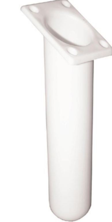 ROD HOLDER - NARROW PLASTIC - ANGLED SHAFT - white