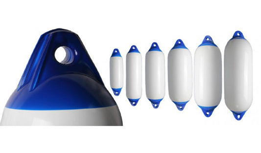 HEAVY DUTY FENDERS - WHITE WITH BLUE ENDS 150x580