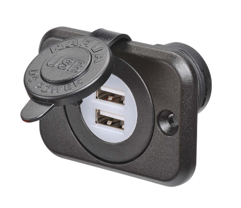 POWER SOCKET USB X 2 FRONT MOUNT 12-24V