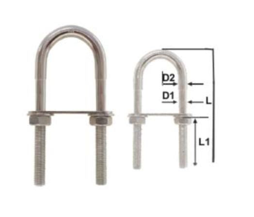 STEPPED STAINLESS STEEL U-BOLT 10 x 76mm