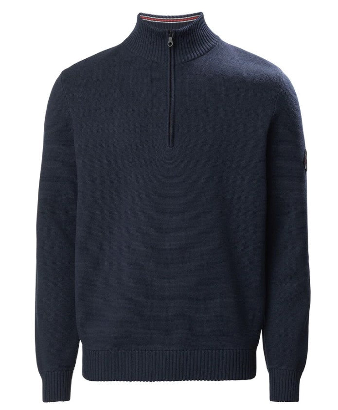 MUSTO MENS MILANO HALF-ZIP NECK KNIT - NAVY - SIZE SMALL ONLY