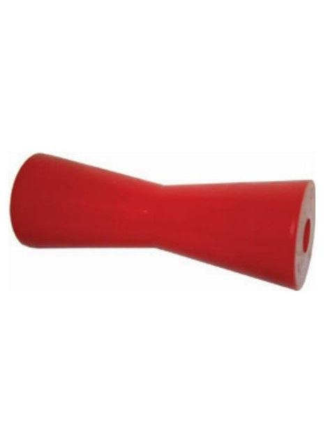 TRAILER ROLLER - POLY RED CONCAVE 200MM