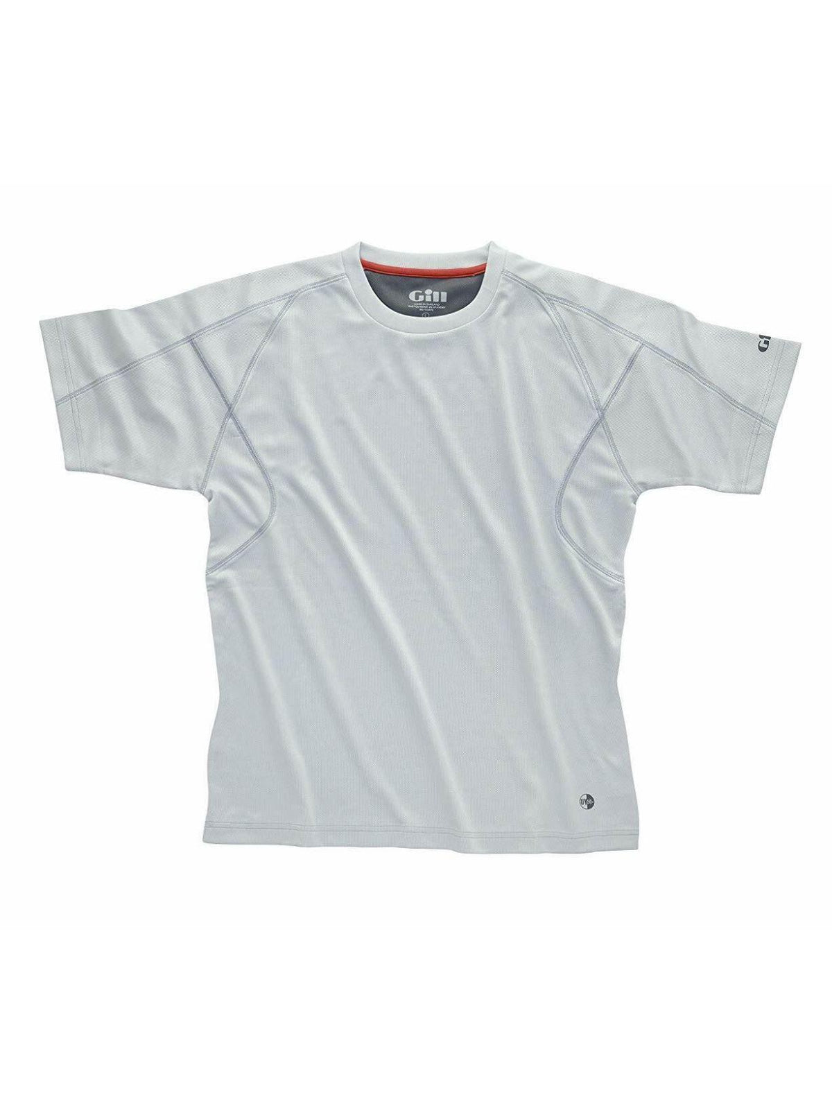 GILL MEN'S UV TEC SHORT SLEEVE PERFORMANCE SHIRT - ASH / WHITE = DISCONTINUED STYLE