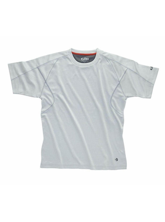 GILL MEN'S UV TEC SHORT SLEEVE PERFORMANCE SHIRT - ASH / WHITE = DISCONTINUED STYLE