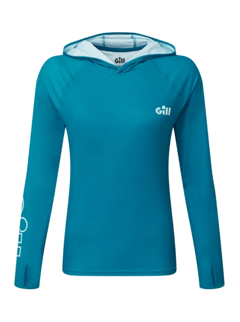 GILL WOMEN'S XPEL TEC HOODIE - POOL BLUE
