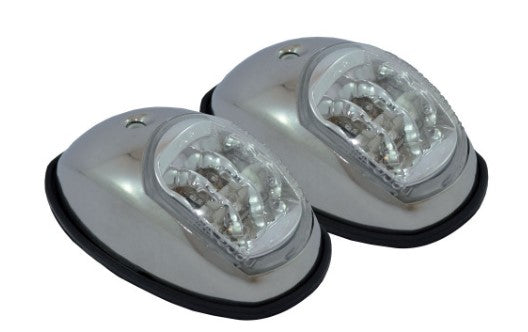 12V/20M LED Polished Stainless Steel Port & Starboard Navigation Light