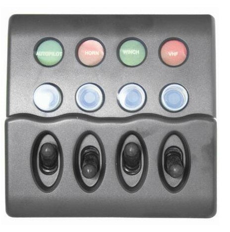 4 Switch  WATERPROOF BACKLIT PANEL WITH CIRCUIT BREAKERS
