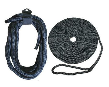 BLACK NYLON DOCKLINE - SPLICED - 16mmx15Mtr