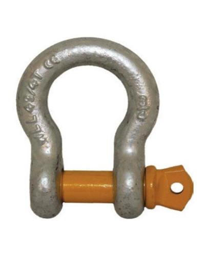 YELLOW PIN RATED BOW SHACKLE - 10MM 1000K