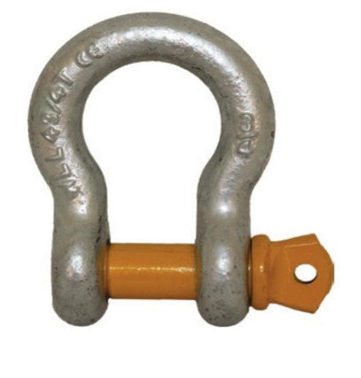 YELLOW PIN RATED BOW SHACKLE -  10mm 1000K