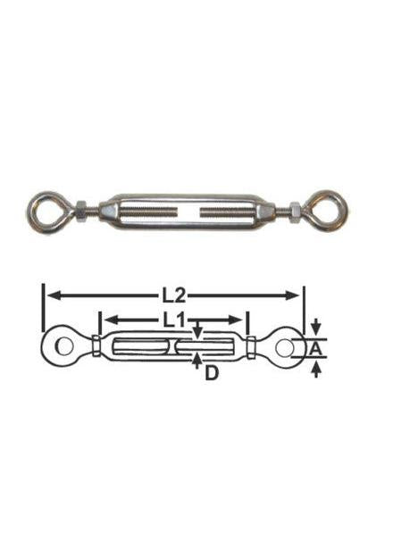 TURNBUCKLES - EYE & EYE STAINLESS STEEL 8MM - RWB2499