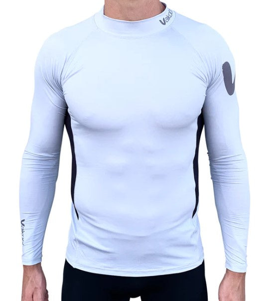 VAIKOBI LONG SLEEVE RASH TOP - SILVER/BLACK