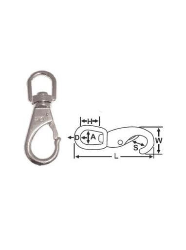 SWIVEL EYE SNAP HOOKS - STAINLESS NO.1