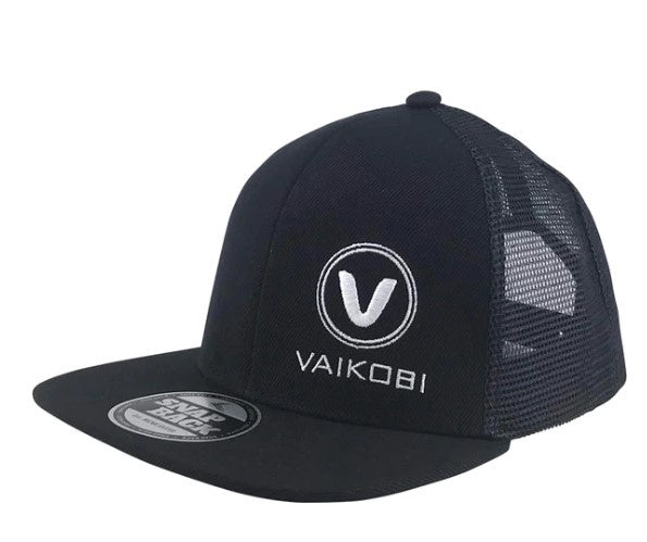 VAIKOBI YOUTH FLAT-BRIM MESH SNAPBACK CAP - BLACK