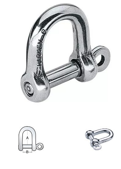 HARKEN 2116 8mm HIGH RESISTANCE "D" SHACKLE