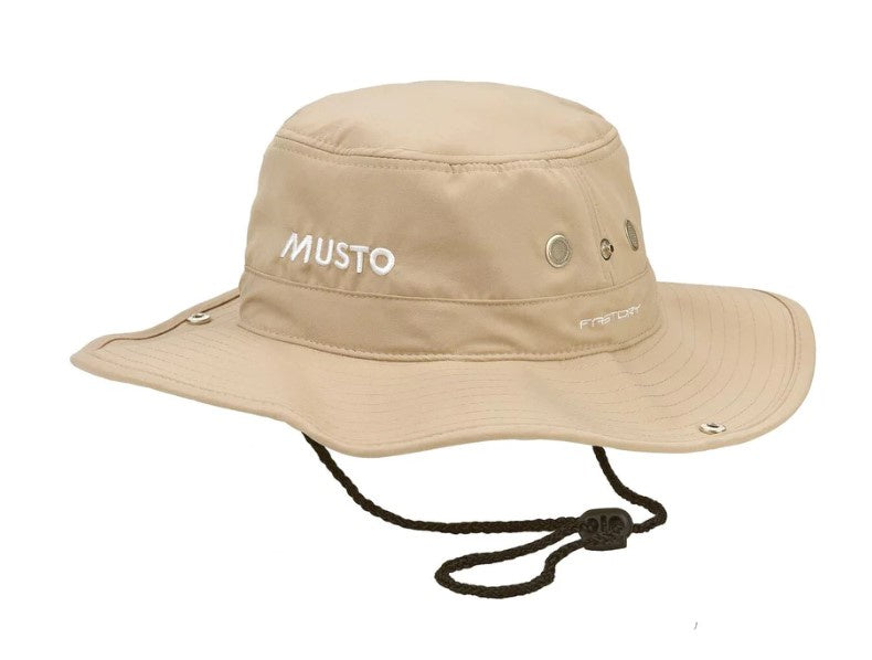 MUSTO EVOLUTION FAST DRY BRIMMED HAT - LIGHT STONE