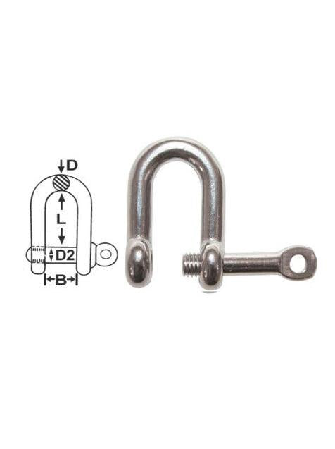 SHACKLES - CAPTIVE PIN STAINLESS DEE 6MM