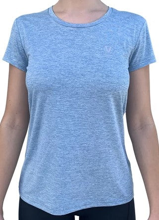 VAIKOBI UV Short Sleeved Women's Tech Tee - Heather Blue