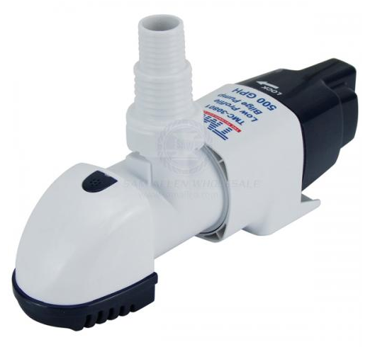 BILGE PUMP AUTO 12V LOW PROFILE TMC 500GPH