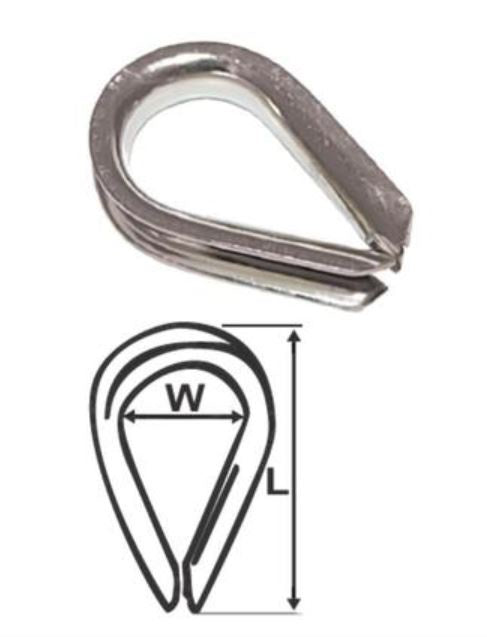 STAINLESS STEEL WIRE ROPE THIMBLE - 3mm - RWB2688
