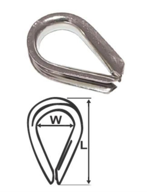 316 STAINLESS WIRE ROPE THIMBLE - 4mm