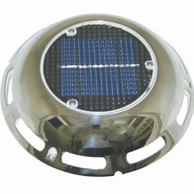 STAINLESS STEEL SOLAR VENT WITH BATTERY & SWITCH