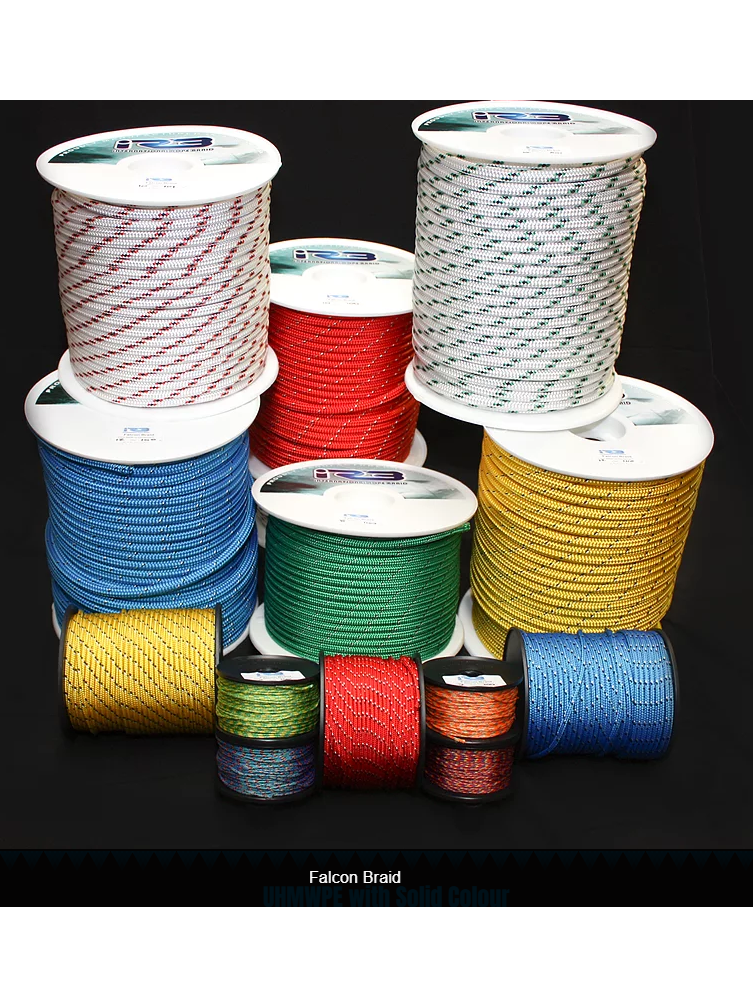 Falcon Rope IRB 3mm Falcon Braid Core SK78 Rope - 532kg Breaking Strength – Marine ...