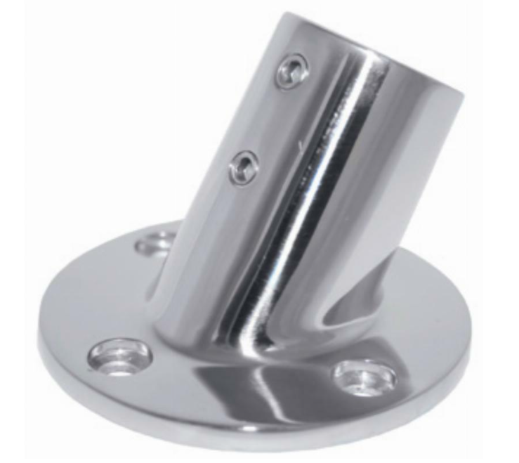 RAIL FITTINGS- S/S 60 degree Round Base 22mm