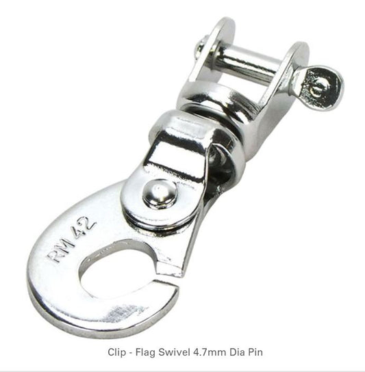 RILEY CLIP-FLAG SWIVEL 4.7mm DIAMETER  PIN