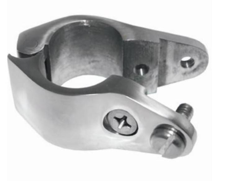 HINGED CANOPY CLAMP 22mm - 316 STAINLESS STEEL