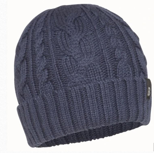 BURKE CABLE KNIT BEANIE - NAVY