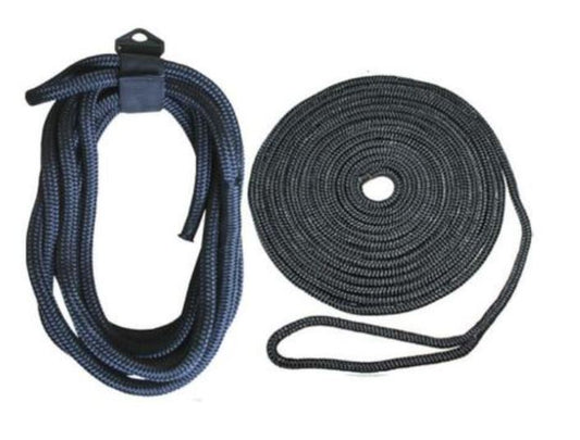 BLACK NYLON DOCKLINE - SPLICED  - 14mm x 10Mtr