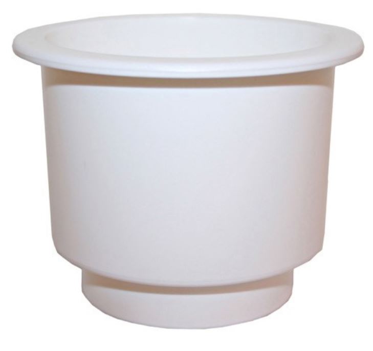 Recessed Drink Holder - White - Large Size - Plastic