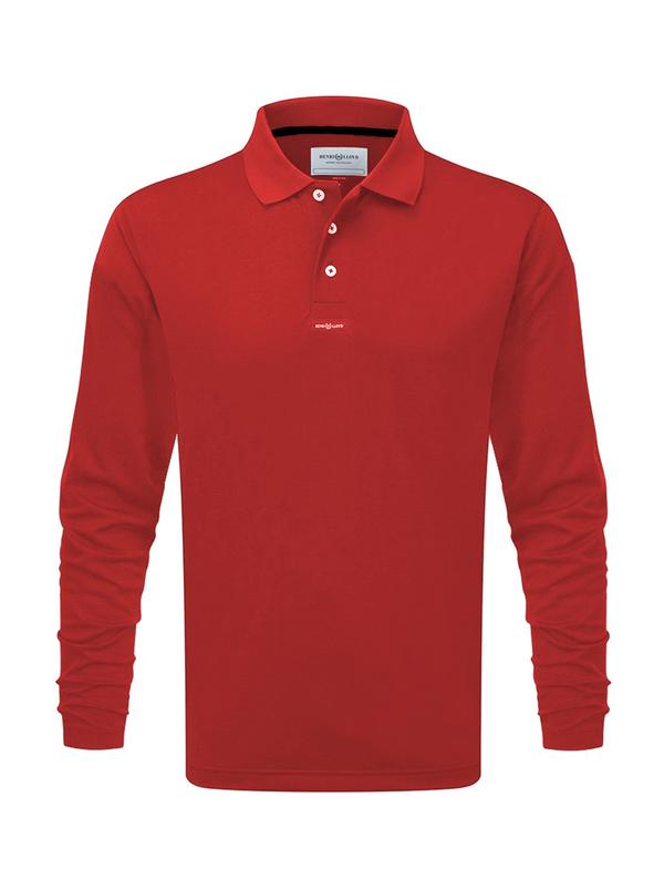 Henri Lloyd Fast Dri Polo -  Long Sleeve - Red- ONLY SIZE XS  LEFT - DISCONTINUED STYLE - LAST STOCK